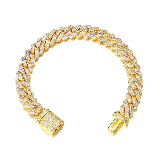 10MM Iced Out Cuban Chain Bracelet - gldplace