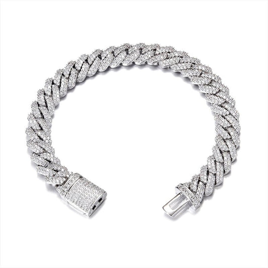 10MM Iced Out Cuban Chain Bracelet - gldplace