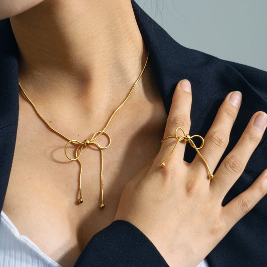 18k Gold Bow Jewelry - gldplace