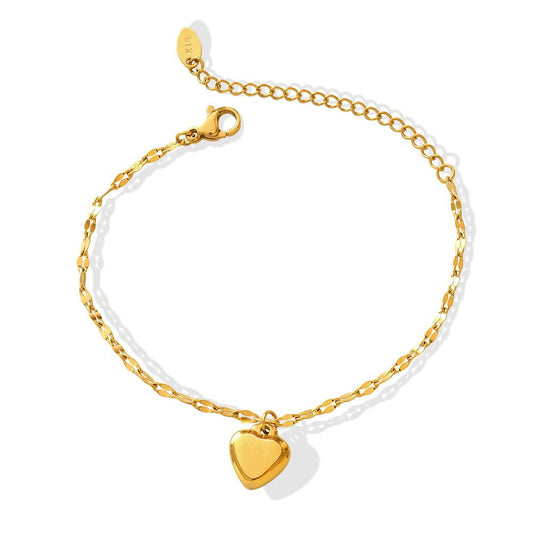 18k Gold Plated Cubic Heart Bracelet - gldplace