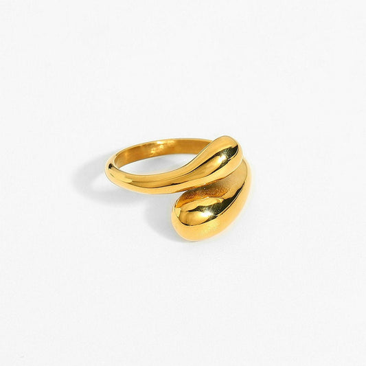 18k Gold Plated Drops Open Rings - gldplace