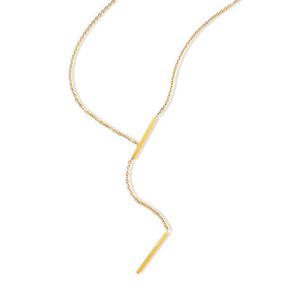 18k Gold Plated Y Shaped Choker Necklace - gldplace