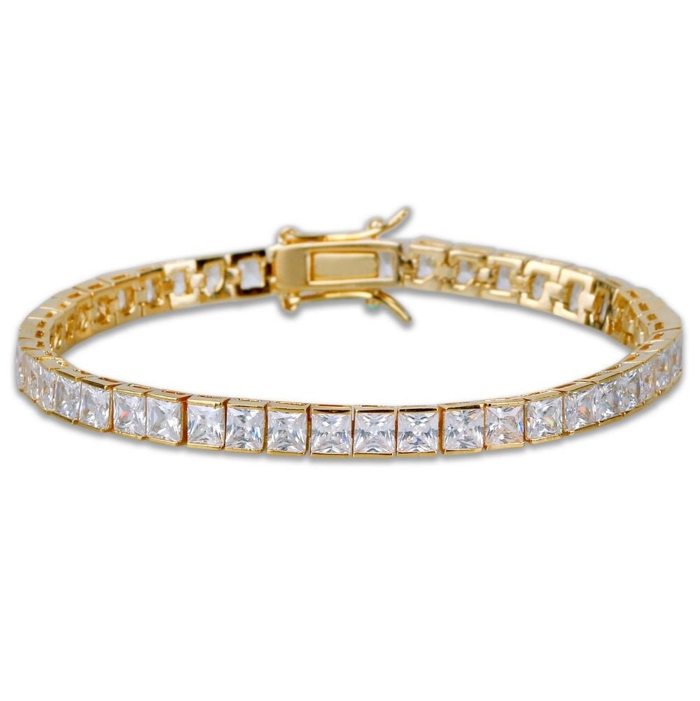 6mm Tennis Bracelet with Square Baguette 14K - gldplace