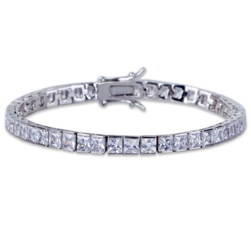 6mm Tennis Bracelet with Square Baguette 14K - gldplace