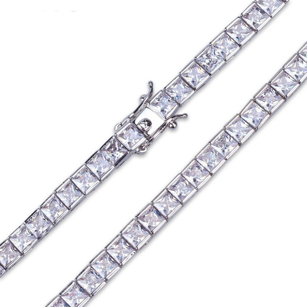 6mm Tennis Bracelet with Square Baguette 14K - gldplace