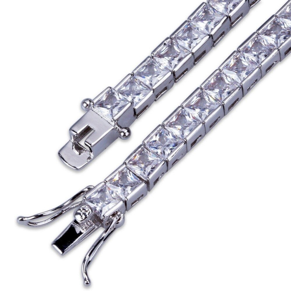 6mm Tennis Bracelet with Square Baguette 14K - gldplace