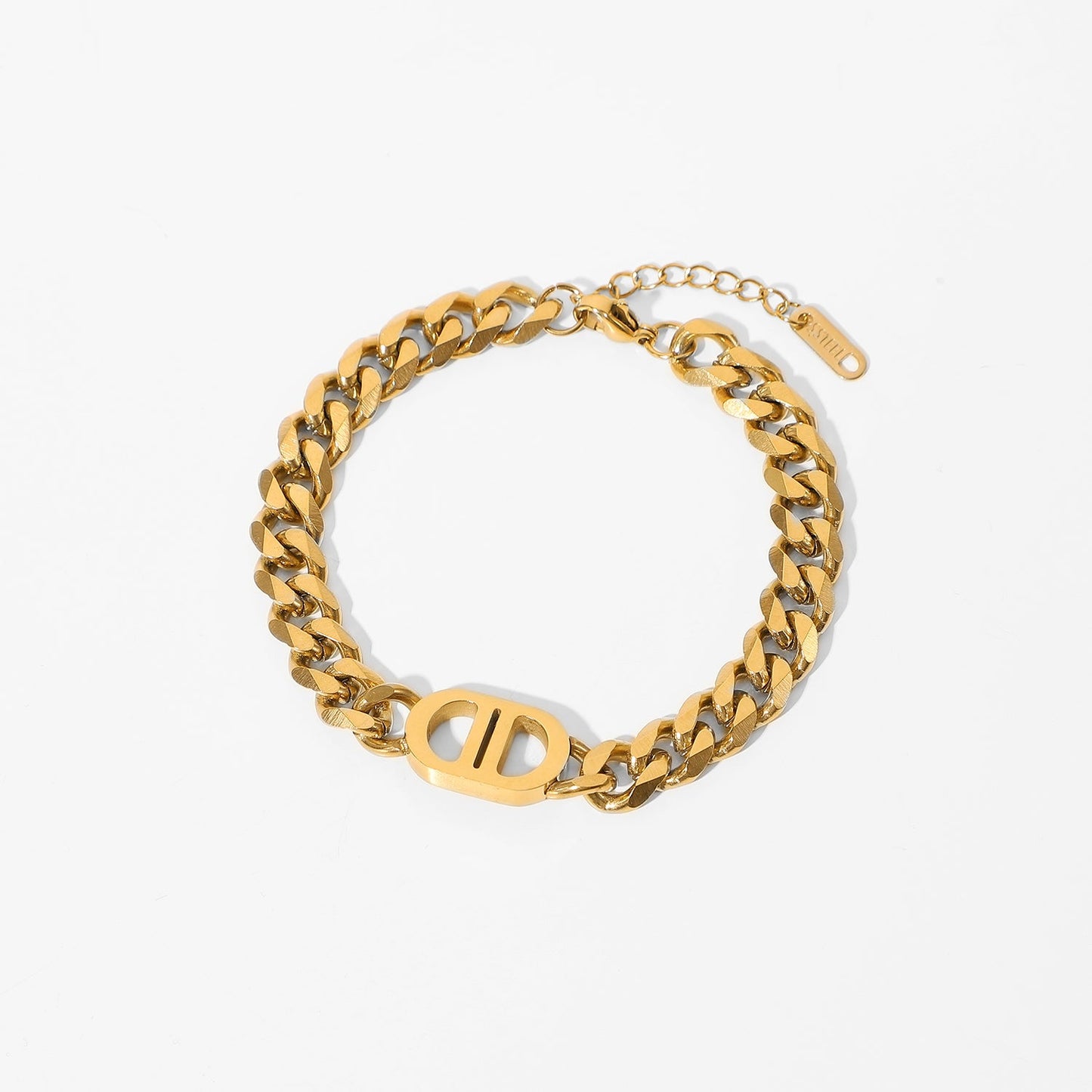 8 mm Coffee Bean Cuban Chain Bracelet - gldplace