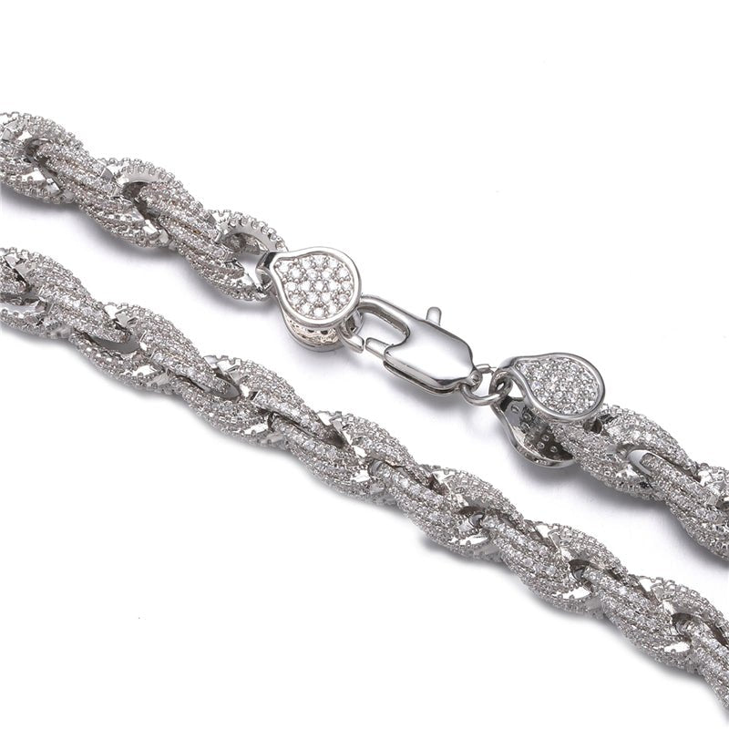 8mm Rope Chain Iced Out Bracelet - gldplace