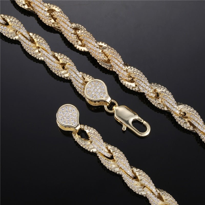 8mm Rope Chain Iced Out Bracelet - gldplace