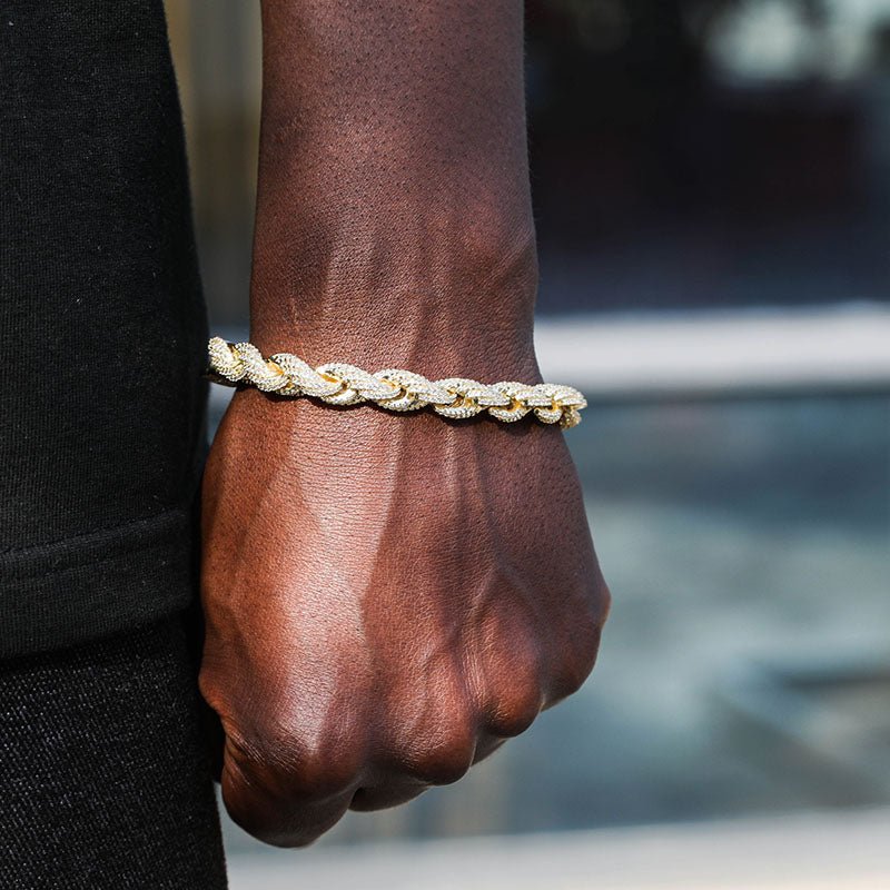 8mm Rope Chain Iced Out Bracelet - gldplace