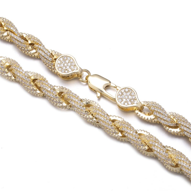 8mm Rope Chain Iced Out Bracelet - gldplace