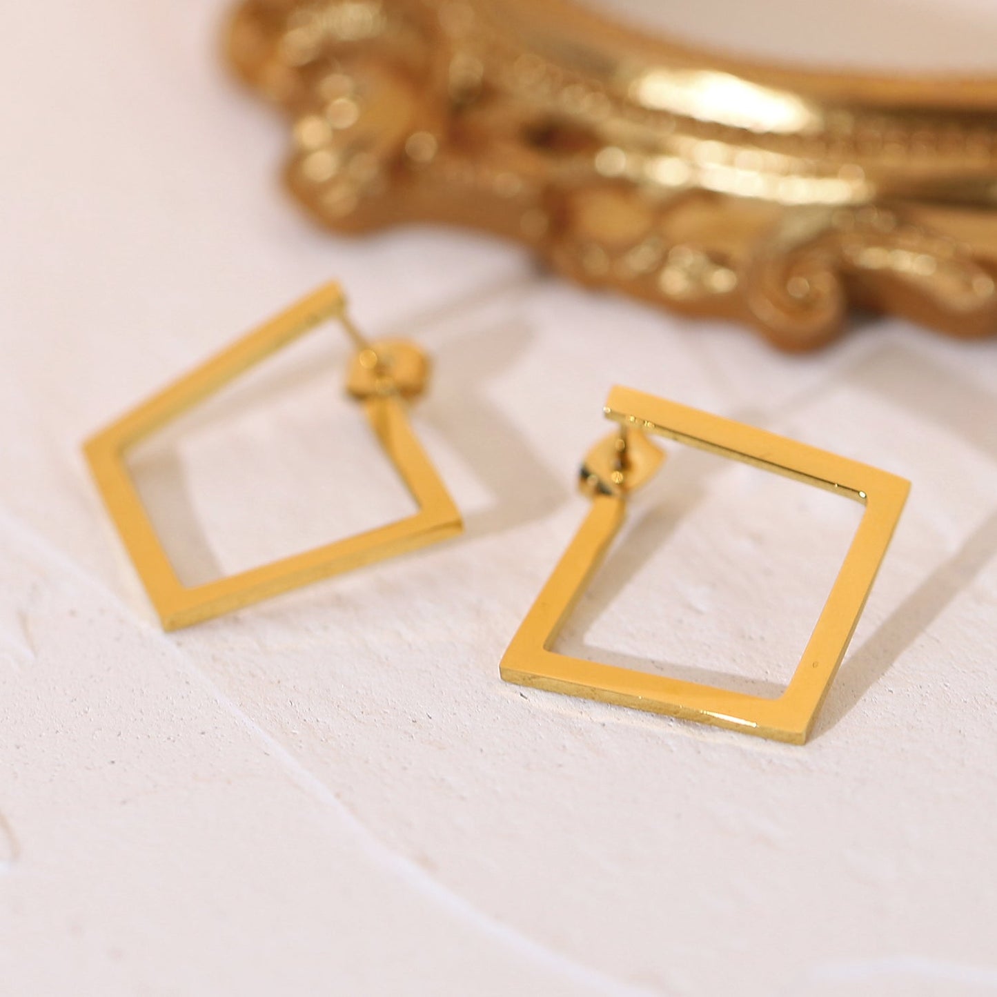 Asymmetric Square Hoop Earrings - gldplace