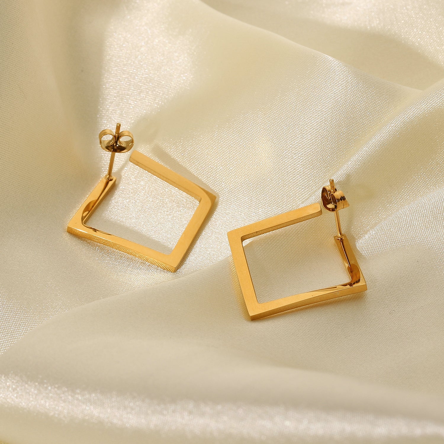 Asymmetric Square Hoop Earrings - gldplace