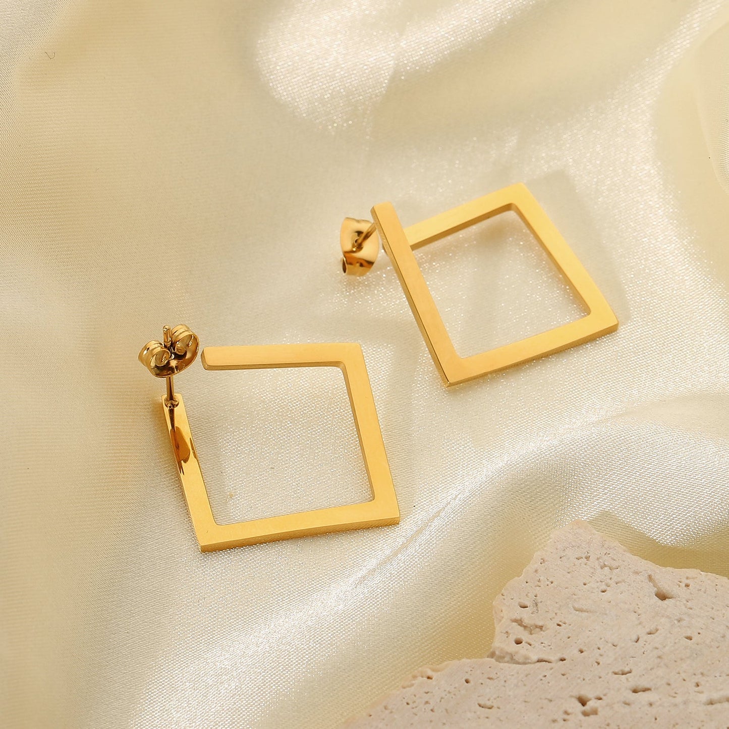 Asymmetric Square Hoop Earrings - gldplace