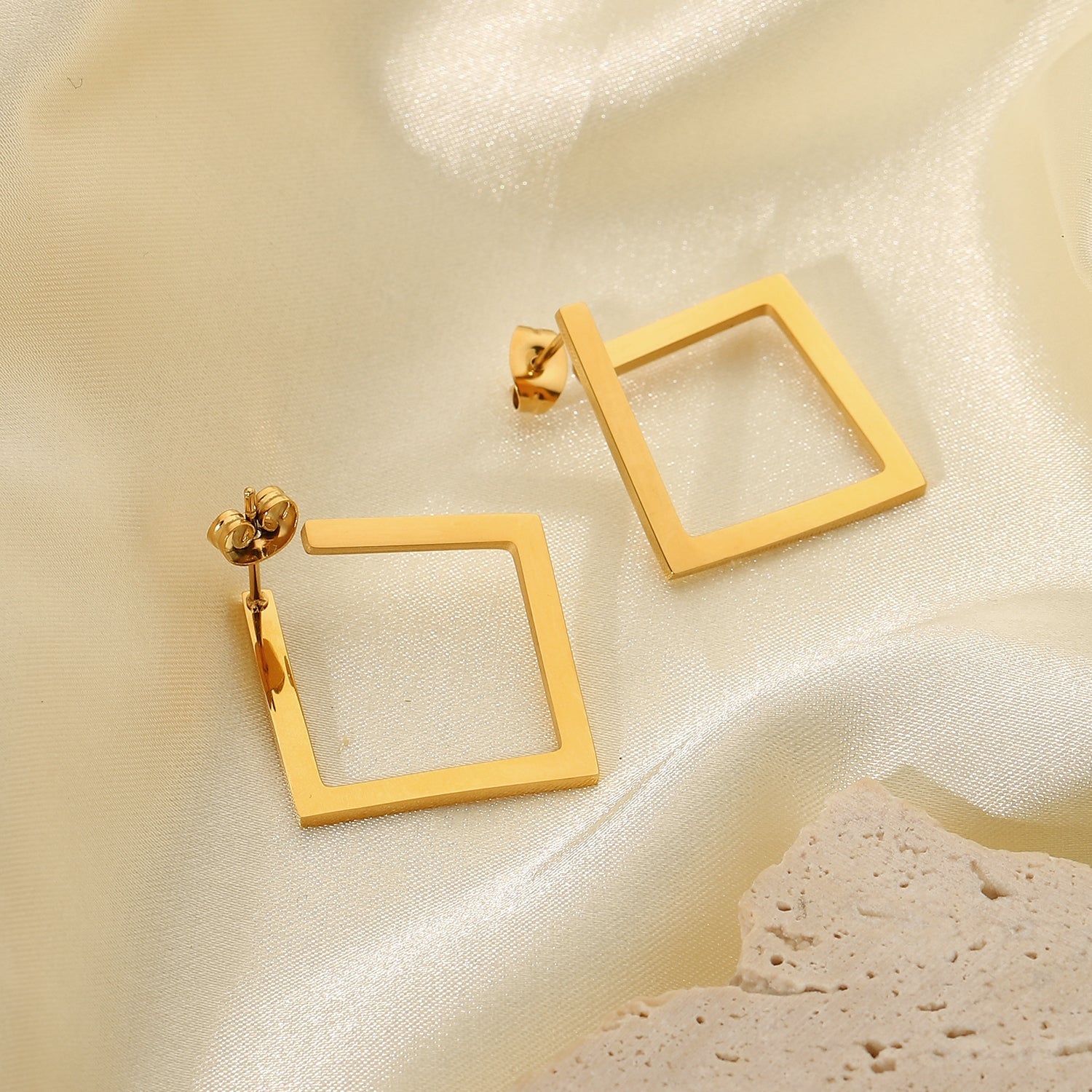 Asymmetric Square Hoop Earrings - gldplace