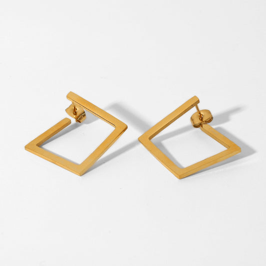 Asymmetric Square Hoop Earrings - gldplace