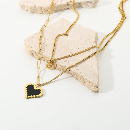 Black Heart Pendant Necklace - gldplace