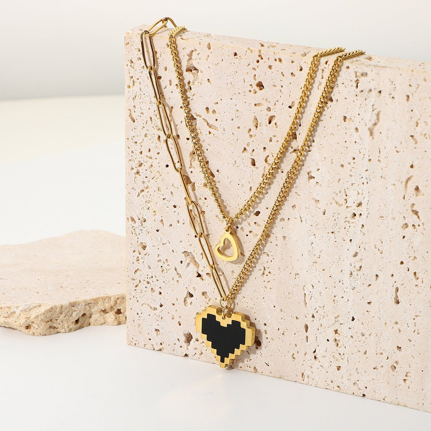 Black Heart Pendant Necklace - gldplace