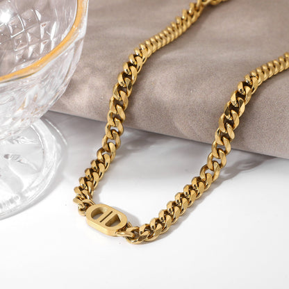 Coffee Bean Cuban Chain Necklace - gldplace