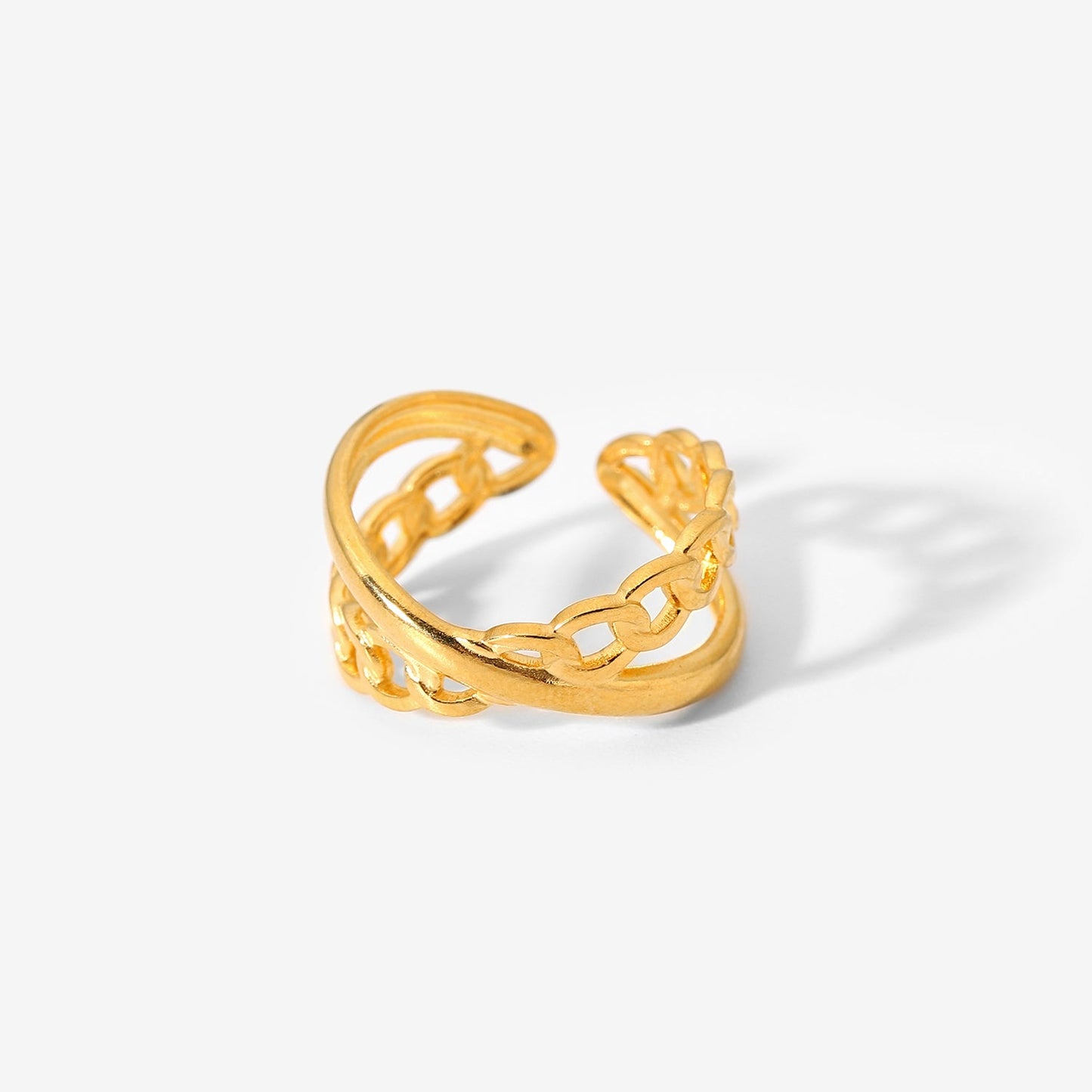 Double Chain Cross Rings - gldplace