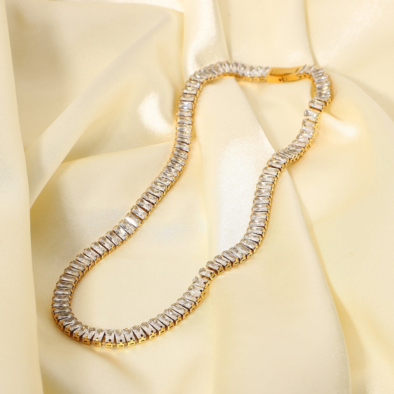 Gold Plated Cubic Zirconia Choker - gldplace