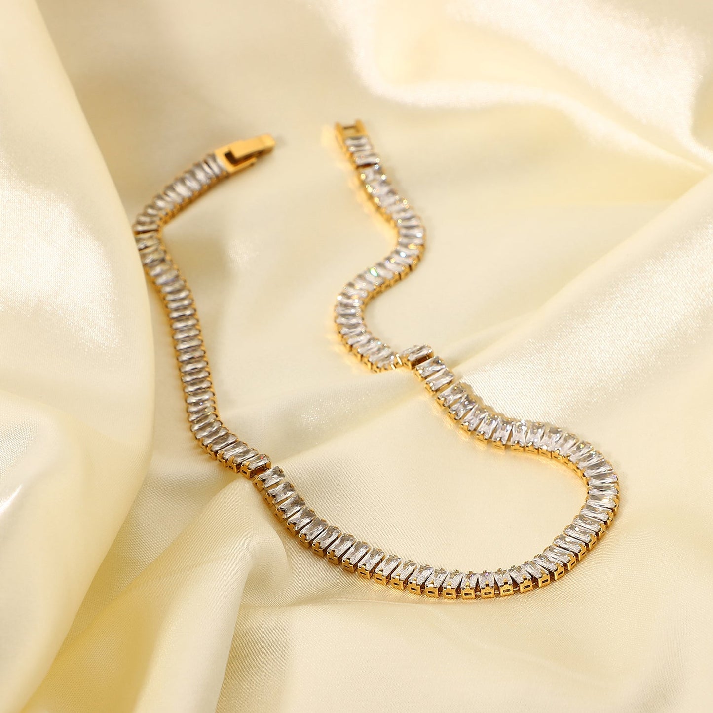 Gold Plated Cubic Zirconia Choker - gldplace