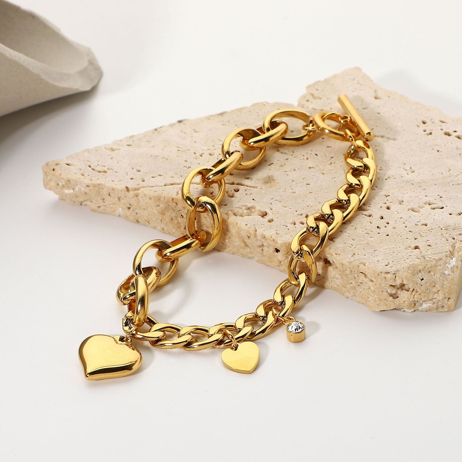 Heart Charm OT Buckle Bracelet - gldplace