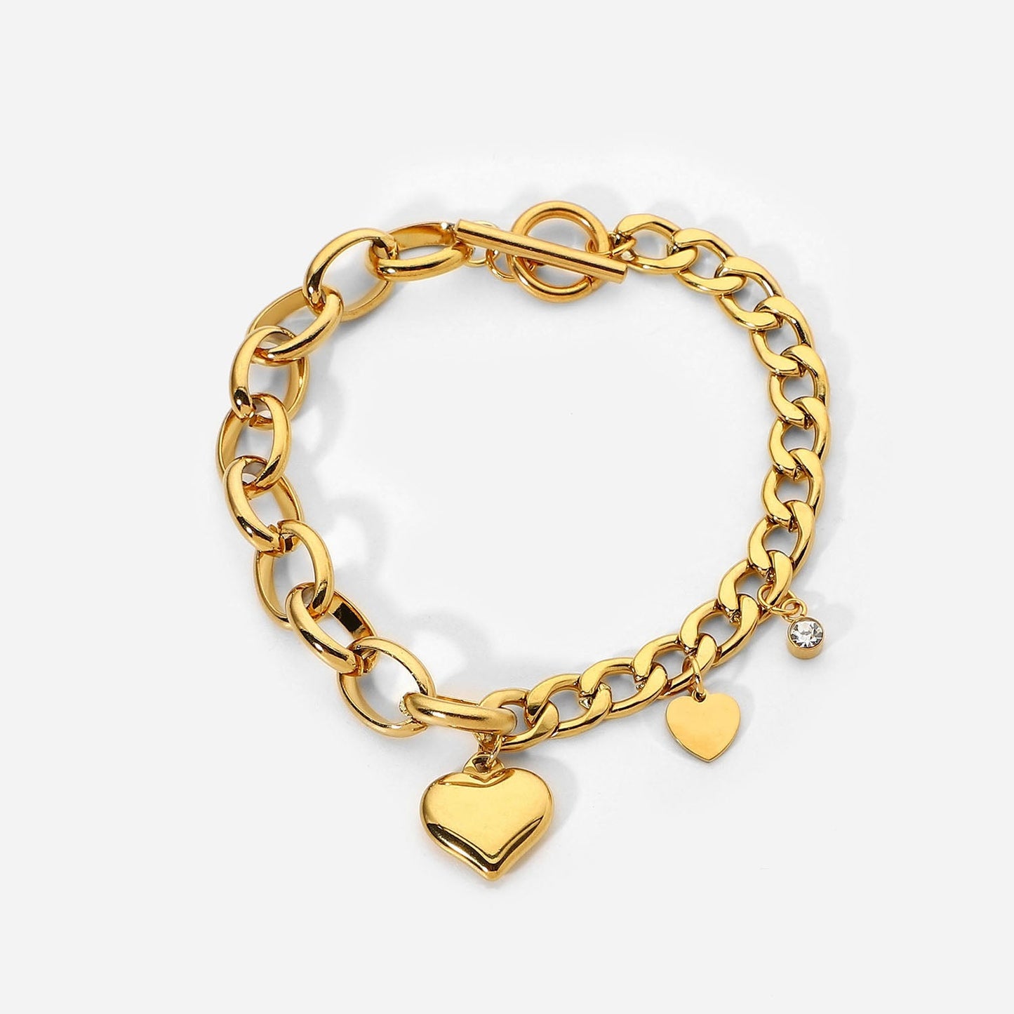 Heart Charm OT Buckle Bracelet - gldplace