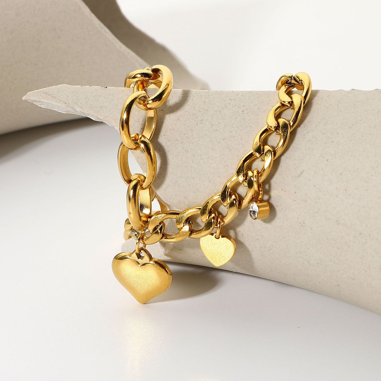 Heart Charm OT Buckle Bracelet - gldplace