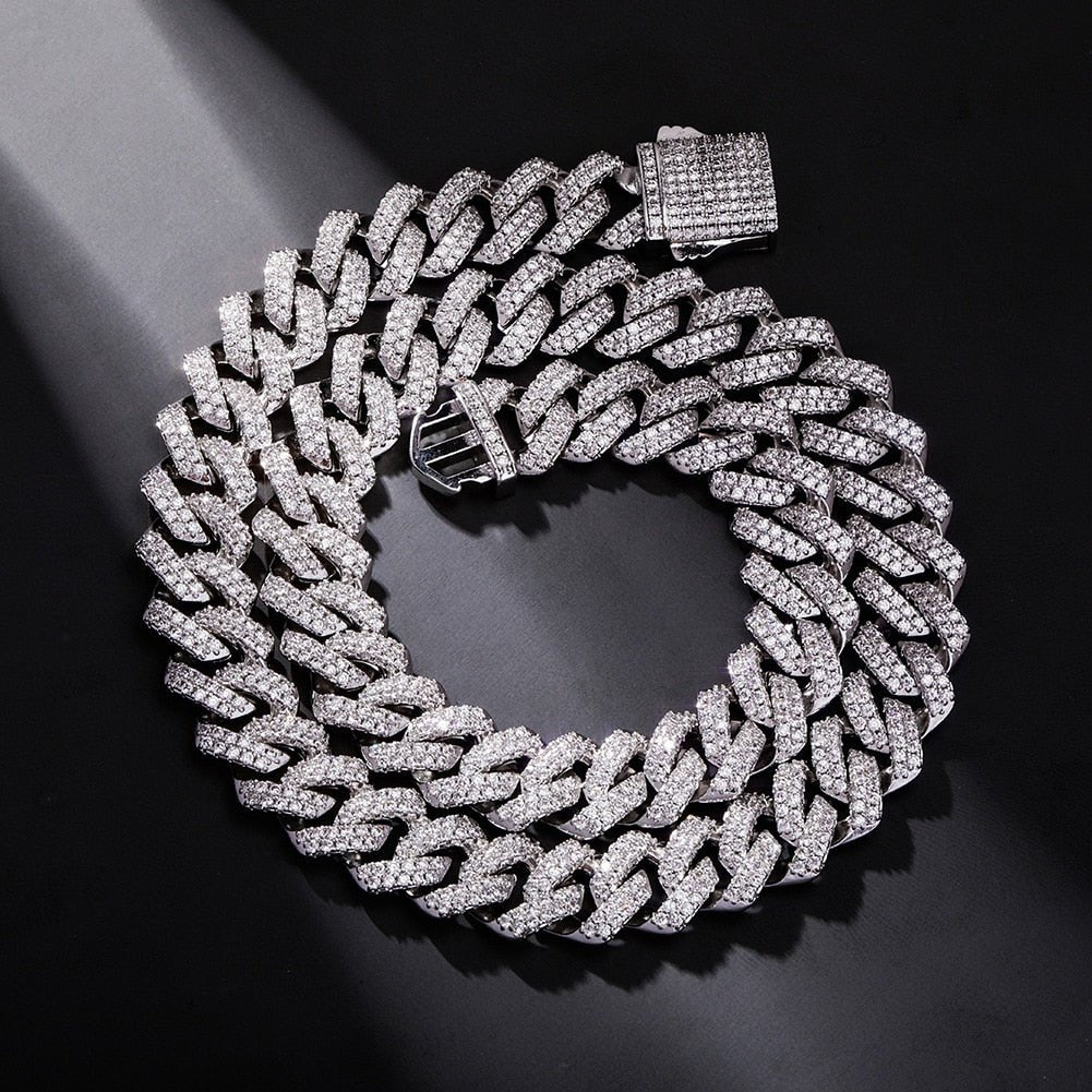 14mm diamond deals prong link chain