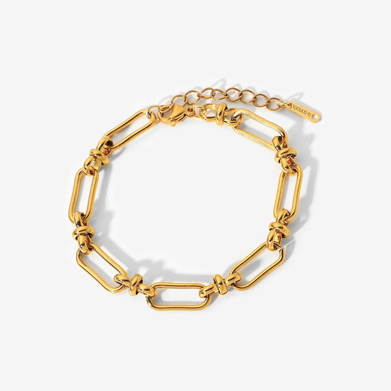 Paperclip Rectangle Link Chain Bracelet - gldplace