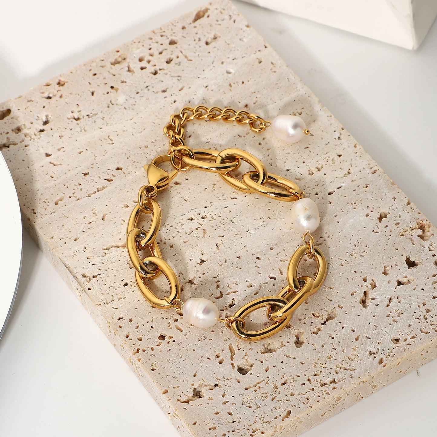 Pearl Link Chain Bracelet - gldplace